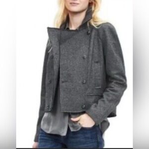 Banana Republic Heritage Collection Gray cropped button double-breasted jacket 6